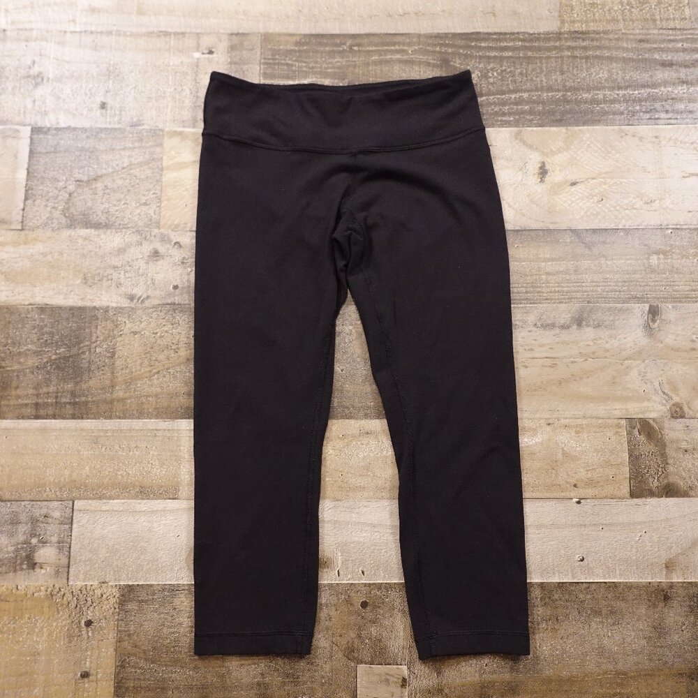 Lululemon Wunder Under Crop Leggings Size 6 Black – 22" Inseam